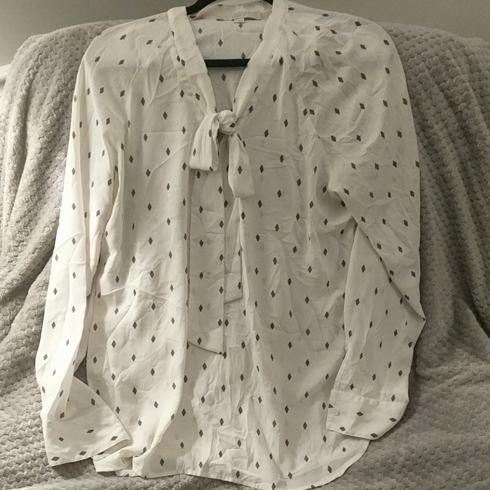 Loft long sleeve blouse with neck tie